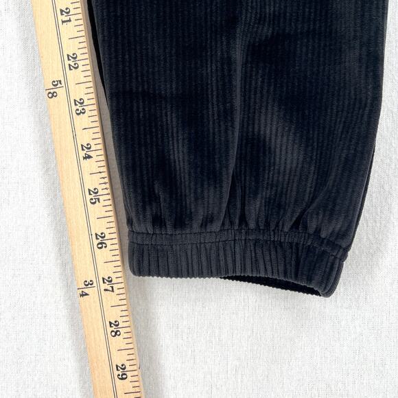 VICTORIAS SECRET Ribbed Velour Jogger Pants Womens Small Black Velvet NEW - Picture 15 of 15